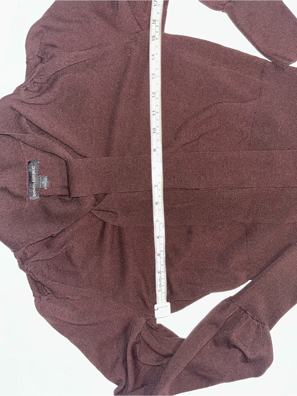Banana Republic Dark Brown V-Neck Tie Detail Sweater - Picture 4 of 6